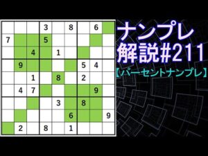 ナンプレ解説#211【パーセントナンプレ】sudoku