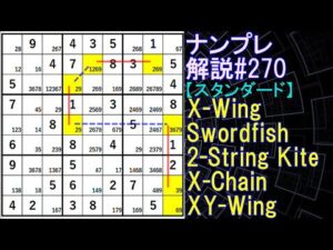 ナンプレ解説#270【スタンダード】sudoku